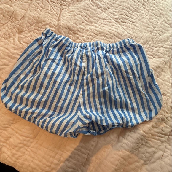 Lake Pajamas Sleep Shorts Light Blue and White Striped XL Cotton Women - Picture 7 of 8